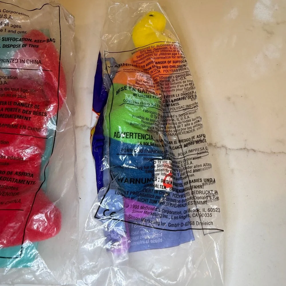 McDonalds Ty Teenie Beanie Babies Lot of 10 New Sealed in Bag‎ vintage 1998